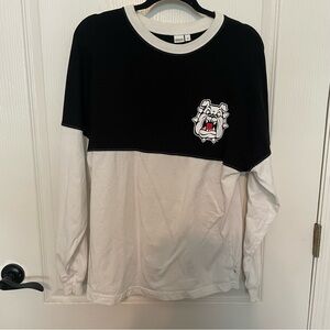 Fresno State Bulldog Graphic Black and White Long Sleeve Tee